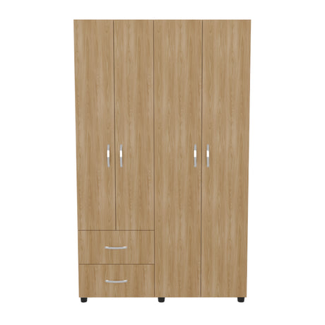 Closet Barilo Fresno Europeo y Wengue 120x200cm Con Dos Cajones y Cuatro Entrepaños - CLOSETS | Bylmo
