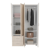 Closet Barilo Niebla y Blanco 120x200cm Con Dos Cajones y Cuatro Entrepaños - CLOSETS | Bylmo