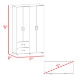 Closet Barilo Niebla y Blanco 120x200cm Con Dos Cajones y Cuatro Entrepaños - CLOSETS | Bylmo