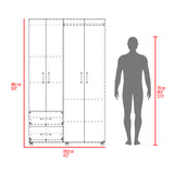 Closet Barilo Niebla y Blanco 120x200cm Con Dos Cajones y Cuatro Entrepaños - CLOSETS | Bylmo