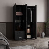 Closet Barilo Wengue 120x200cm Con Dos Cajones y Cuatro Entrepaños - CLOSETS | Bylmo