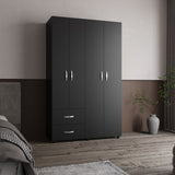 Closet Barilo Wengue 120x200cm Con Dos Cajones y Cuatro Entrepaños - CLOSETS | Bylmo