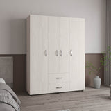 Closet Barilo Niebla y Blanco 150x200cm Con Dos Cajones y Cuatro Entrepaños - CLOSETS | Bylmo