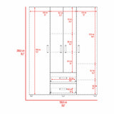 Closet Barilo Niebla y Blanco 150x200cm Con Dos Cajones y Cuatro Entrepaños - CLOSETS | Bylmo