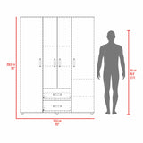 Closet Barilo Niebla y Blanco 150x200cm Con Dos Cajones y Cuatro Entrepaños - CLOSETS | Bylmo