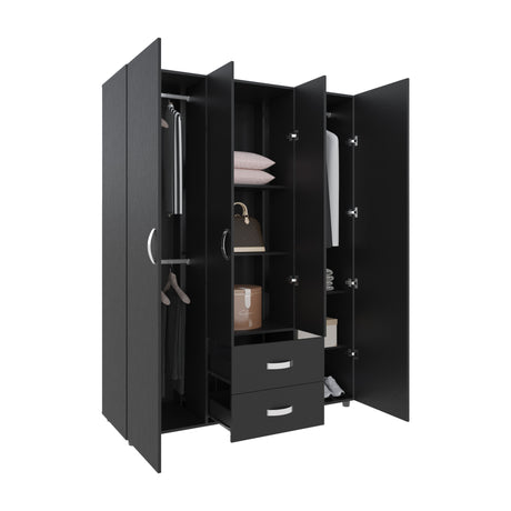 Closet Barilo Wengue 150x200cm Con Dos Cajones y Cuatro Entrepaños - CLOSETS | Bylmo