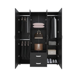 Closet Barilo Wengue 150x200cm Con Dos Cajones y Cuatro Entrepaños - CLOSETS | Bylmo