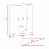 Closet Barilo Wengue 150x200cm Con Dos Cajones y Cuatro Entrepaños - CLOSETS | Bylmo