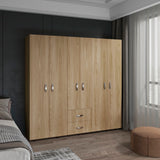 Closet Barilo Fresno Europeo y Wengue 200x200cm Con Dos Cajones y Cuatro Entrepaños - CLOSETS | Bylmo