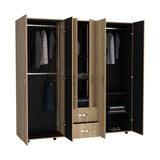 Closet Barilo Fresno Europeo y Wengue 200x200cm Con Dos Cajones y Cuatro Entrepaños - CLOSETS | Bylmo