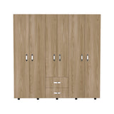 Closet Barilo Fresno Europeo y Wengue 200x200cm Con Dos Cajones y Cuatro Entrepaños - CLOSETS | Bylmo