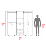 Closet Barilo Fresno Europeo y Wengue 200x200cm Con Dos Cajones y Cuatro Entrepaños - CLOSETS | Bylmo