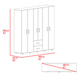 Closet Barilo Fresno Europeo y Wengue 200x200cm Con Dos Cajones y Cuatro Entrepaños - CLOSETS | Bylmo