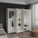 Closet Barilo Niebla y Blanco 200x200cm Con Dos Cajones y Cuatro Entrepaños - CLOSETS | Bylmo
