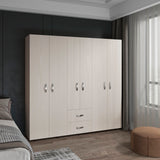 Closet Barilo Niebla y Blanco 200x200cm Con Dos Cajones y Cuatro Entrepaños - CLOSETS | Bylmo