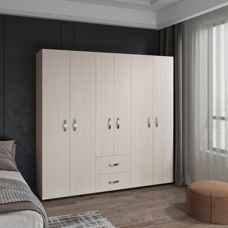 Closet Barilo Niebla y Blanco 200x200cm Con Dos Cajones y Cuatro Entrepaños - CLOSETS | Bylmo