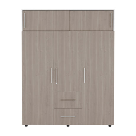 Closet Bigaf Bardolino y Blanco 160x204cm Con Tres Cajones y Cuatro Entrepaños - CLOSETS | Bylmo