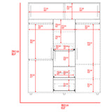 Closet Bigaf Fresno Europeo y Blanco 160x204cm Con Tres Cajones y Cuatro Entrepaños - CLOSETS | Bylmo