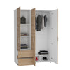 Closet Dassel Fresno Europeo Y Blanco 140x200cm Con Dos Cajones Y Dos Entrepaños