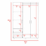 Closet Dassel Fresno Europeo Y Blanco 140x200cm Con Dos Cajones Y Dos Entrepaños