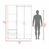 Closet Dassel Fresno Europeo y Blanco 140x200cm Con Dos Cajones y Dos Entrepaños - CLOSETS | Bylmo