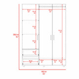 Closet Dassel Niebla y Blanco 140x200cm Con Dos Cajones y Dos Entrepaños - CLOSETS | Bylmo