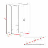 Closet Dassel Niebla y Blanco 140x200cm Con Dos Cajones y Dos Entrepaños - CLOSETS | Bylmo