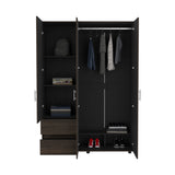 Closet Dassel Nogal y Wengue 140x200cm Con Dos Cajones y Dos Entrepaños - CLOSETS | Bylmo