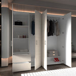 Closet Dassel Niebla Y Blanco 200x200cm Con Dos Cajones Y Tres Entrepaños