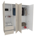 Closet Dassel Niebla Y Blanco 200x200cm Con Dos Cajones Y Tres Entrepaños