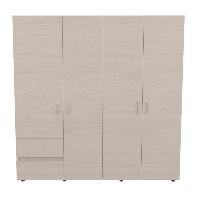 Closet Dassel Niebla Y Blanco 200x200cm Con Dos Cajones Y Tres Entrepaños