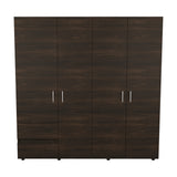 Closet Dassel Nogal y Wengue 200x200cm Con Dos Cajones y Tres Entrepaños - CLOSETS | Bylmo