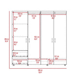 Closet Dassel Nogal y Wengue 200x200cm Con Dos Cajones y Tres Entrepaños - CLOSETS | Bylmo