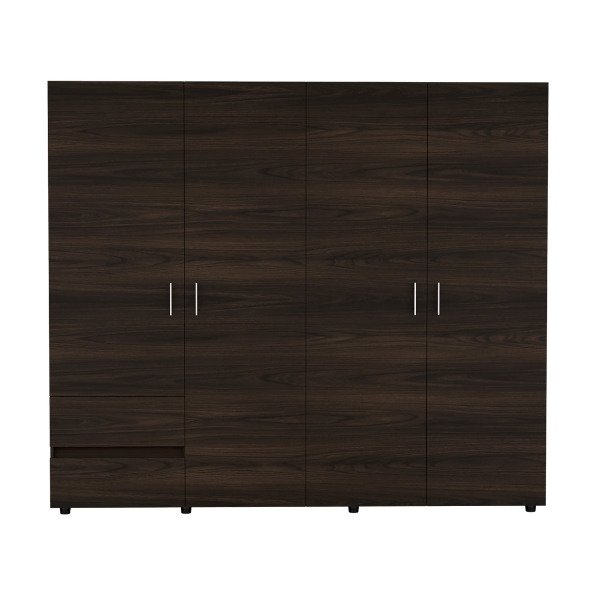 Closet Dassel Nogal y Wengue 230x200cm Con Dos Cajones y Tres Entrepaños - CLOSETS | Bylmo