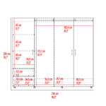 Closet Dassel Nogal Y Wengue 230x200cm Con Dos Cajones Y Tres Entrepaños