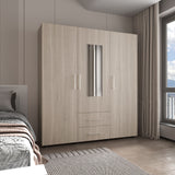 Closet Grayson Bardolino y Blanco 180x200cm Con Dos Cajones y Tres Entrepaños y Espejo - CLOSETS | Bylmo