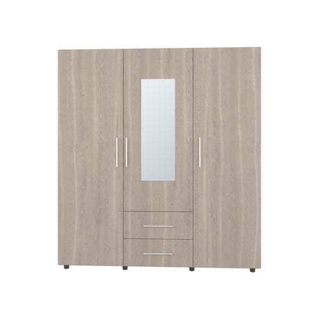 Closet Grayson Bardolino y Blanco 180x200cm Con Dos Cajones y Tres Entrepaños y Espejo - CLOSETS | Bylmo