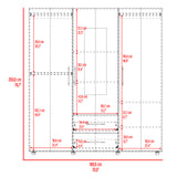Closet Grayson Bardolino y Blanco 180x200cm Con Dos Cajones y Tres Entrepaños y Espejo - CLOSETS | Bylmo