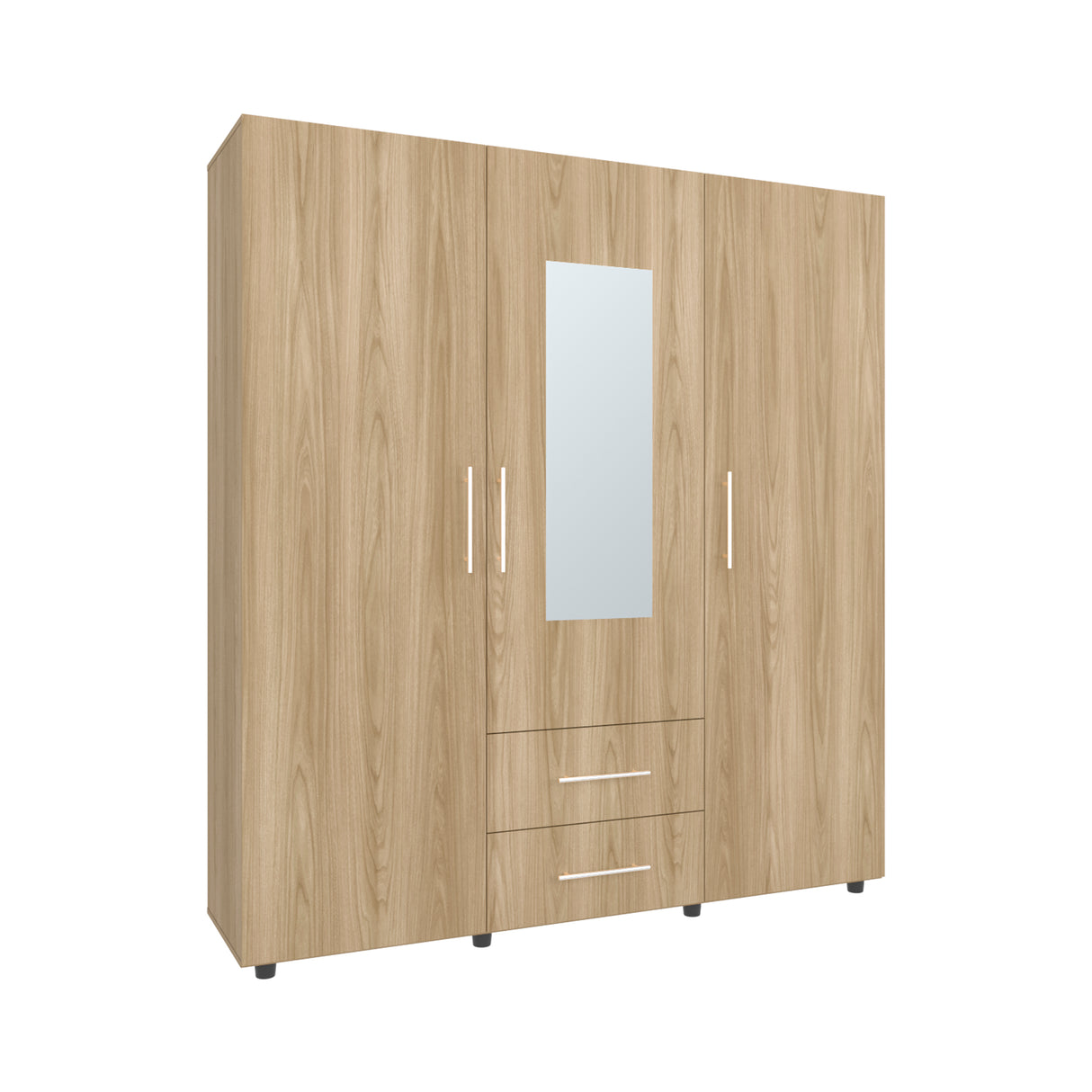 Closet Grayson Fresno Europeo y Wengue 180x200cm Con Dos Cajones y Tres Entrepaños y Espejo - CLOSETS | Bylmo