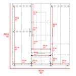 Closet Grayson Fresno Europeo Y Wengue 180x200cm Con Dos Cajones Y Tres Entrepaños Y Espejo