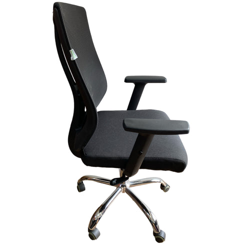 Silla Ejecutiva Lajas Negro 63x111cm Con Espaldar Y Soporte Lumbar