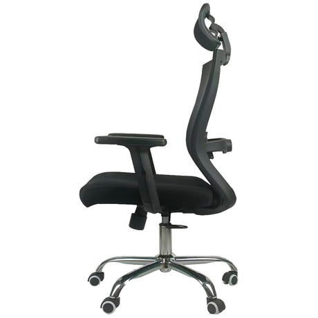 Silla Gerencial Shanghai 2024 Negro 66x111cm Con Espaldar Soporte Lumbar y Apoyacabezas - SILLAS DE OFICINA | Bylmo
