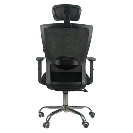 Silla Gerencial Shanghai 2024 Negro 66x111cm Con Espaldar Soporte Lumbar y Apoyacabezas - SILLAS DE OFICINA | Bylmo