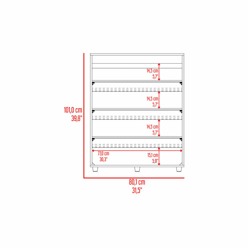 Zapatero Vertical Barilo Fresno Europeo Y Wengue 80.1x101cm Para Diez Pares