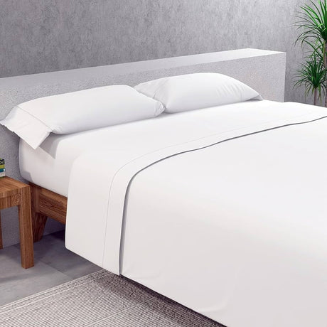 Juego de Sabanas Fondo Entero Blanco Para Cama Sencilla 90 X 190 Cm Antifluido - SABANAS | Bylmo