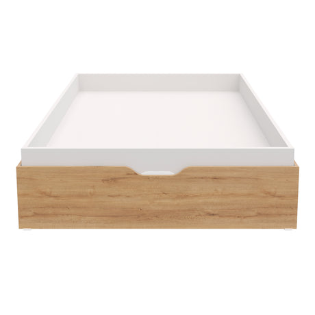 Cama Baúl Emily Duna y Blanco 150x45cm Para Colchón Doble 140 X 200 CM - CAMAS | Bylmo