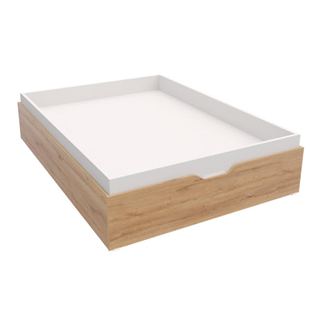 Cama Baúl Emily Duna y Blanco 150x45cm Para Colchón Doble 140 X 200 CM - CAMAS | Bylmo