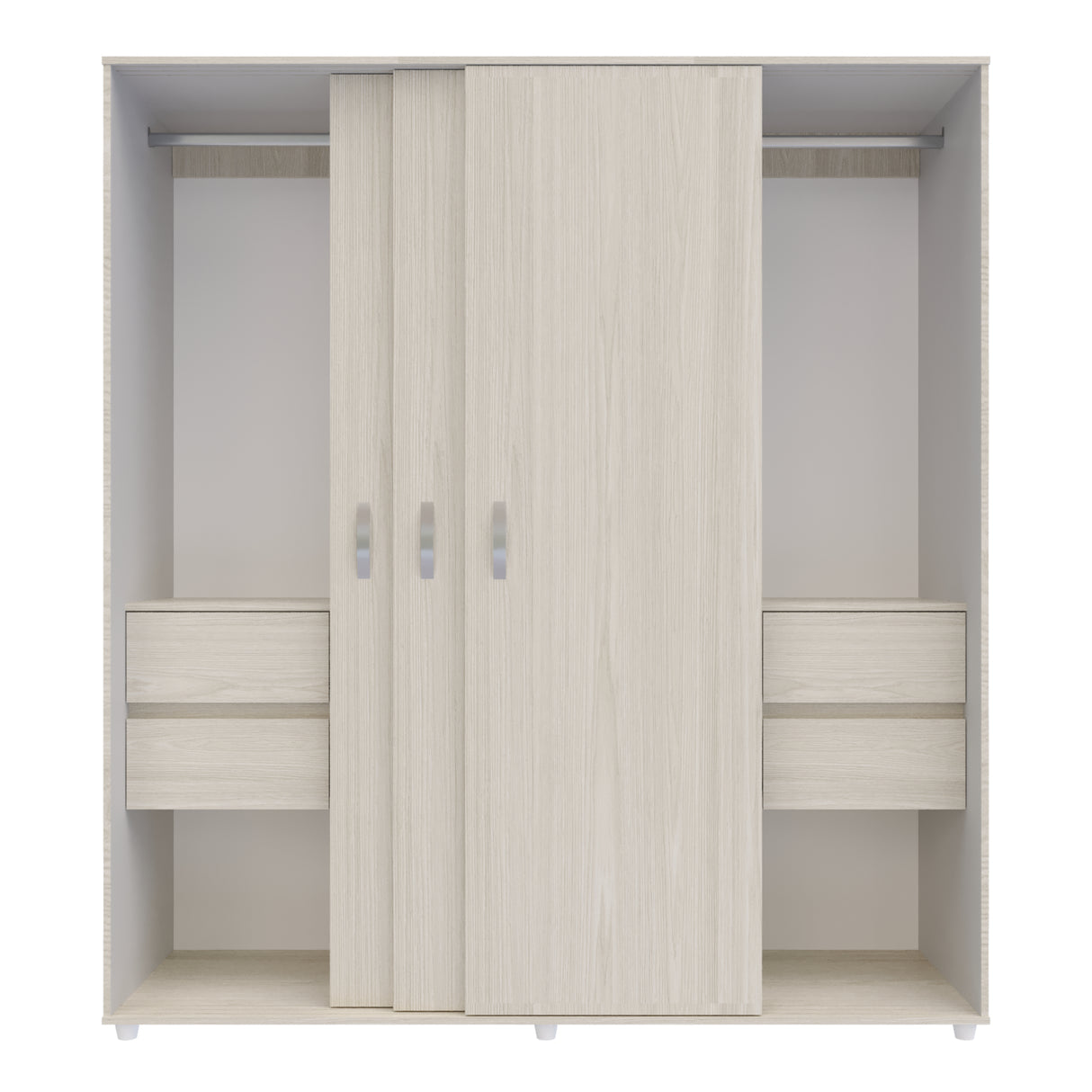 Closet Berlin Niebla y Blanco 180x200cm Con Cuatro Cajones y Dos Entrepaños - CLOSETS | Bylmo
