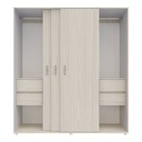 Closet Berlin Niebla y Blanco 180x200cm Con Cuatro Cajones y Dos Entrepaños - CLOSETS | Bylmo
