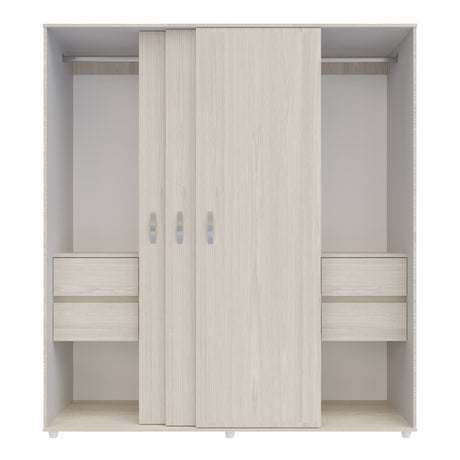 Closet Berlin Niebla y Blanco 180x200cm Con Cuatro Cajones y Dos Entrepaños - CLOSETS | Bylmo